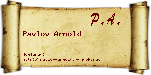 Pavlov Arnold névjegykártya