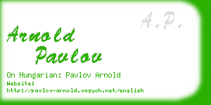 arnold pavlov business card